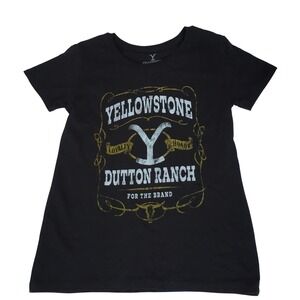 Yellowstone Dutton‎ Ranch Mens Graphic T-Shirt Black Cotton Size L Loyalty Honor
